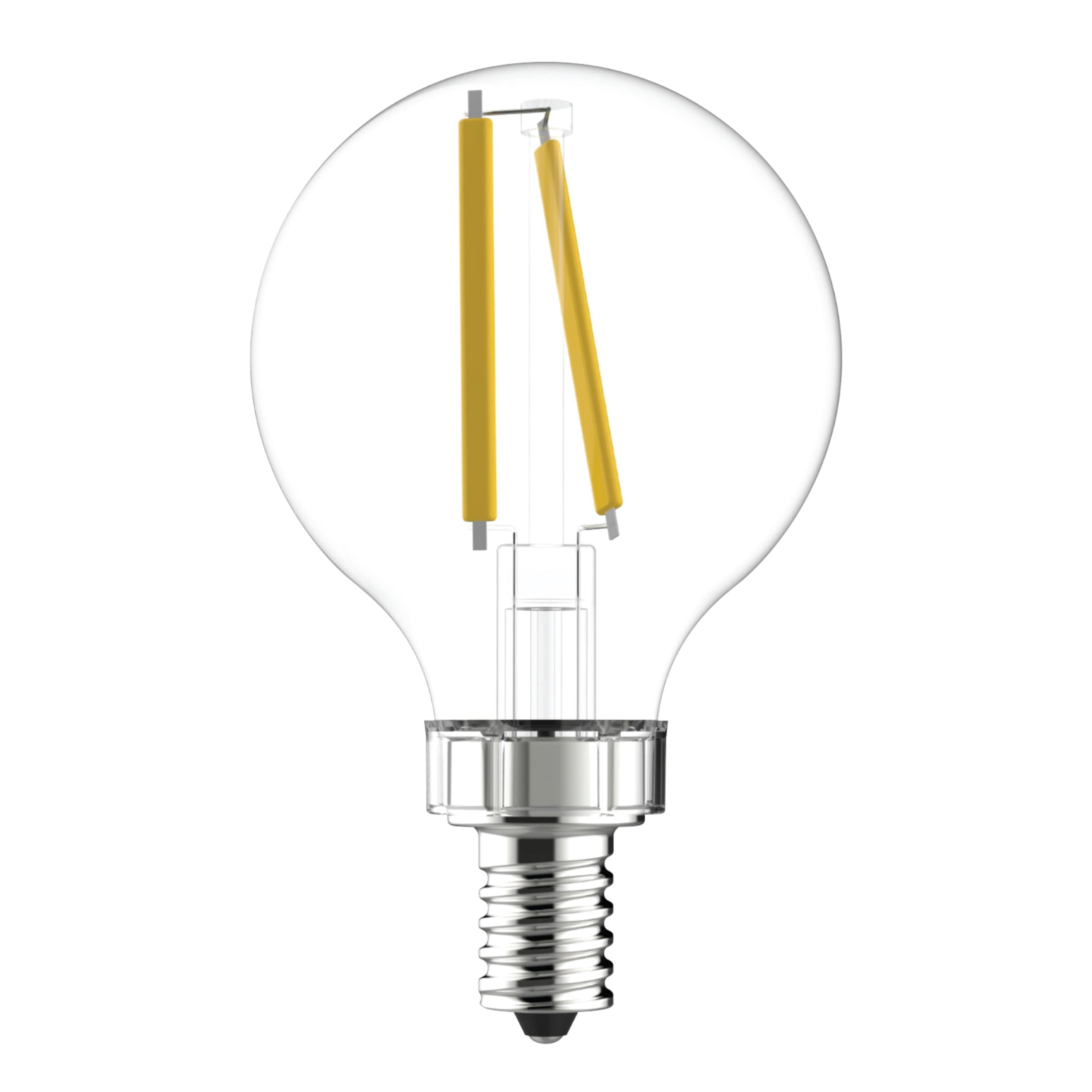 (2 pack) GE LED Light Bulb, 40 Watt, Daylight, G16.5 Globe Bulb, Small Base, 13yr