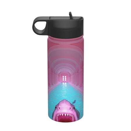 

Gaeub Pink Shark Pool Fantasy Printed 18oz Sports Insulated Kettle With Straw Sports Insulated Bottle Water Bottle For Running Hiking Cycling Climbing Mens Womans Insulated Water Bottle