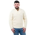 thumbnail image 5 of SAOL Men's Shawl Collar Knitted Fisherman Sweater 100% Merino Wool from Ireland, 5 of 7