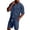 Navy, variant on Zimjoy Men's Short Sets Two Pieces Outfits Button Waffle Knit Shorts and Short Sleeve Polo Shirts Set Summer Casual Tracksuits, Black L
