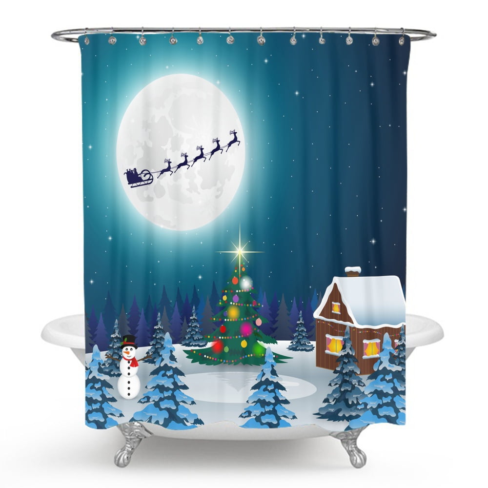 Christmas Shower Curtains Vintage Buffalo Plaid Bathroom Curtains