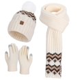 thumbnail image 4 of Women Fall Fashion Winter Knitted Scarf for Fashionable Thermal Ear Cold Weather,Color:White, 4 of 4