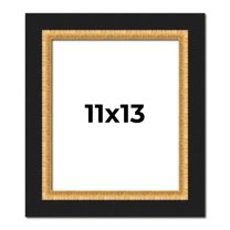 11x13 Frame Gold Real Wood Picture Frame Width 2.25 Inches | Interior Frame Depth 0.5 Inches |