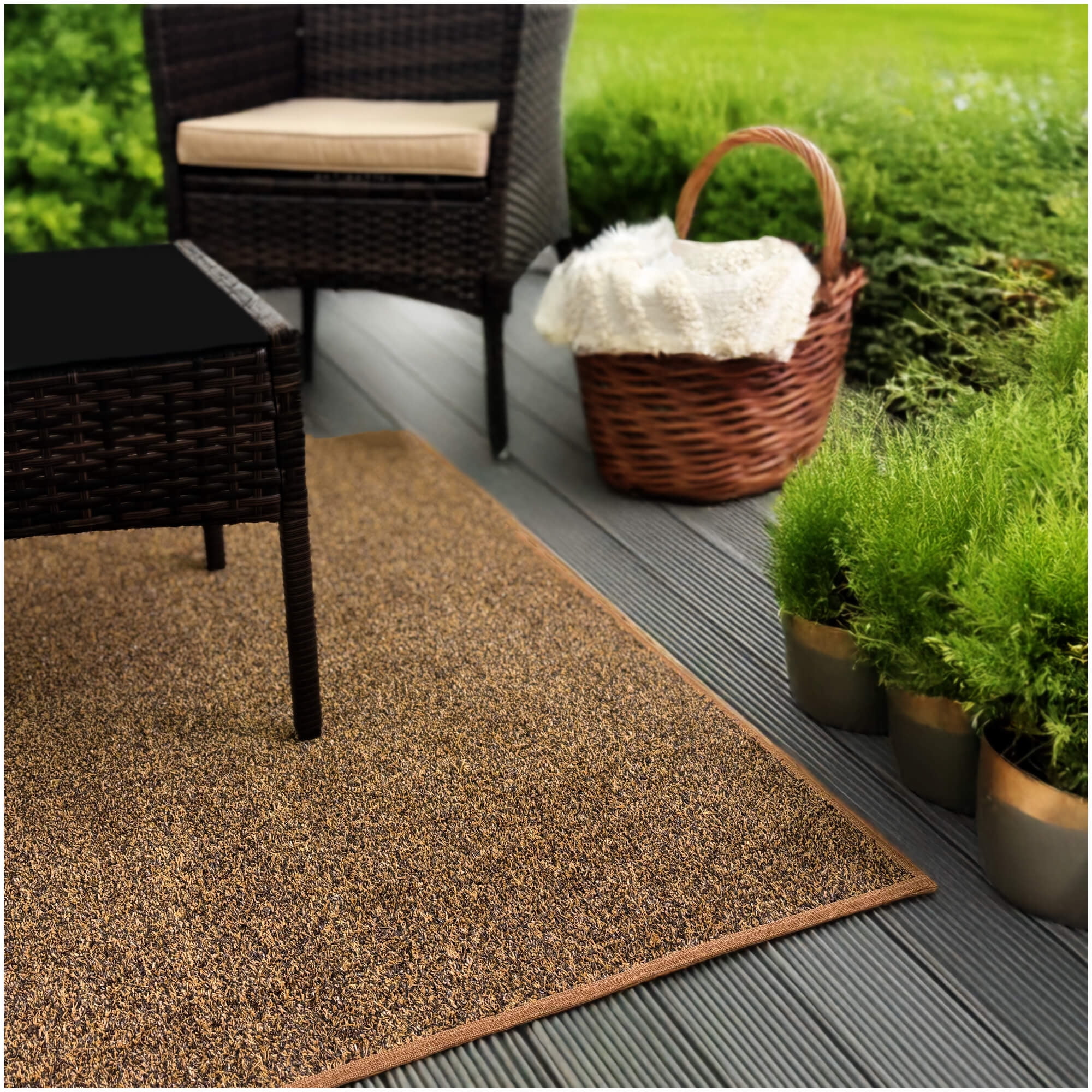 Koeckritz Rugs Turftime Indoor/Outdoor Artificial Turf Brown Area Rug, 12' x 16'