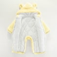 thumbnail image 5 of Gibobby Cute Baby Bear Fleece Jumpsuit Girls Boys Warm Hooded Coverall Romper Newborn Fluffy Outerwear Snowsuit(Yellow,0-3 Months), 5 of 7