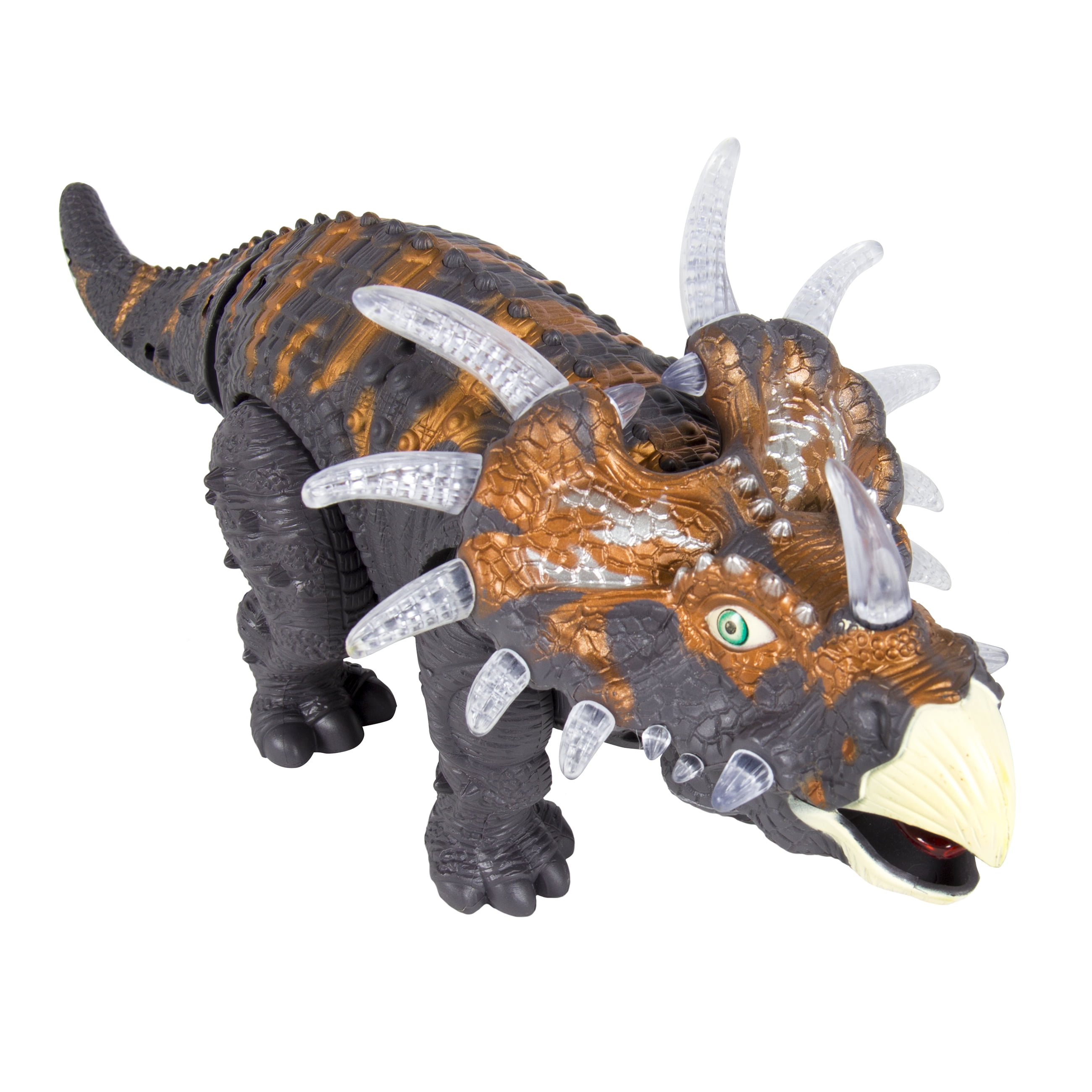 Walking Triceratops Dinosaur Figure With Light Up Toys Figure Sound Real Move US