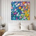 thumbnail image 4 of Colorful Spring Floral Wall Art Painting on Canvas, Modern Oil Painting Abstract Art Canvas Art Home Prints Wall Art Framed Modern Artwork for Living Room Bedroom Wall Decor 12x12in, 4 of 9