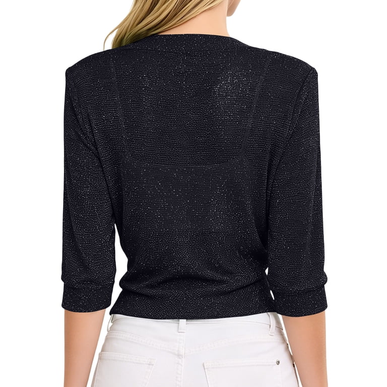 sheer black shrugs for dresses Unicra Black Chiffon Shrugs Bolero Soft Short Sleeves Open Front Sheer Cardigan Bolero Jackets Top for Evening Dress for Women at Amazon Women's Clothing store
