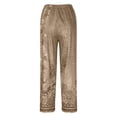 thumbnail image 6 of ITSAME Womens Plus Size Wide Leg Pants Elastic Waist Floral Print Lightweight Ladies Loose Casual Pants Khaki Size XL, 6 of 6