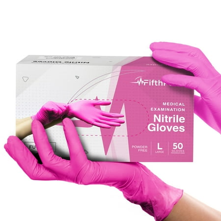 

Fifth Pulse Nitrile Exam Latex Free & Powder Free Gloves - Fuchsia - Box of 50 Gloves (Large)