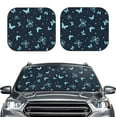 thumbnail image 2 of Wukai Beautiful Butterflies Print Windshield Sun Shade, Car Front Window Shades Sunshade Cover Sun Visor Shield Block Automotive Interior Protector Blocks UV Rays-Small, 2 of 6