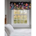 thumbnail image 3 of Spring Elegant Flowers Curtain Valances for Windows, Black Pastoral Floral Kitchen Valance Window Treatment, Light Filtering Block Curtains for Bathroom/Bedroom/Living Room 42'' x 18'', 3 of 9