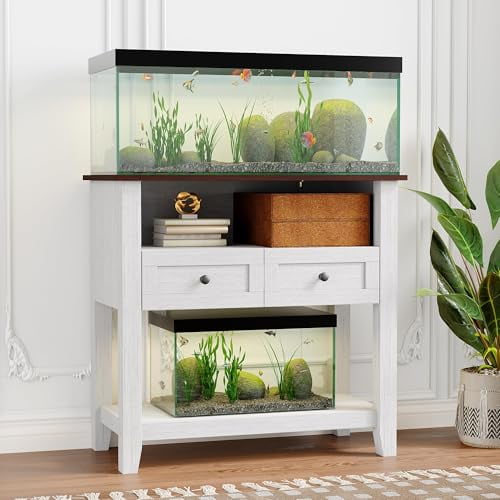 Heavy‑Duty 20‑29 Gallon Aquarium Stand with Charging Station, Reptile Terrarium Cabinet