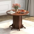 thumbnail image 2 of Costway 42" Wooden Kitchen Table Round Dining Table with Pedestal Base for 4-6 People, 2 of 10