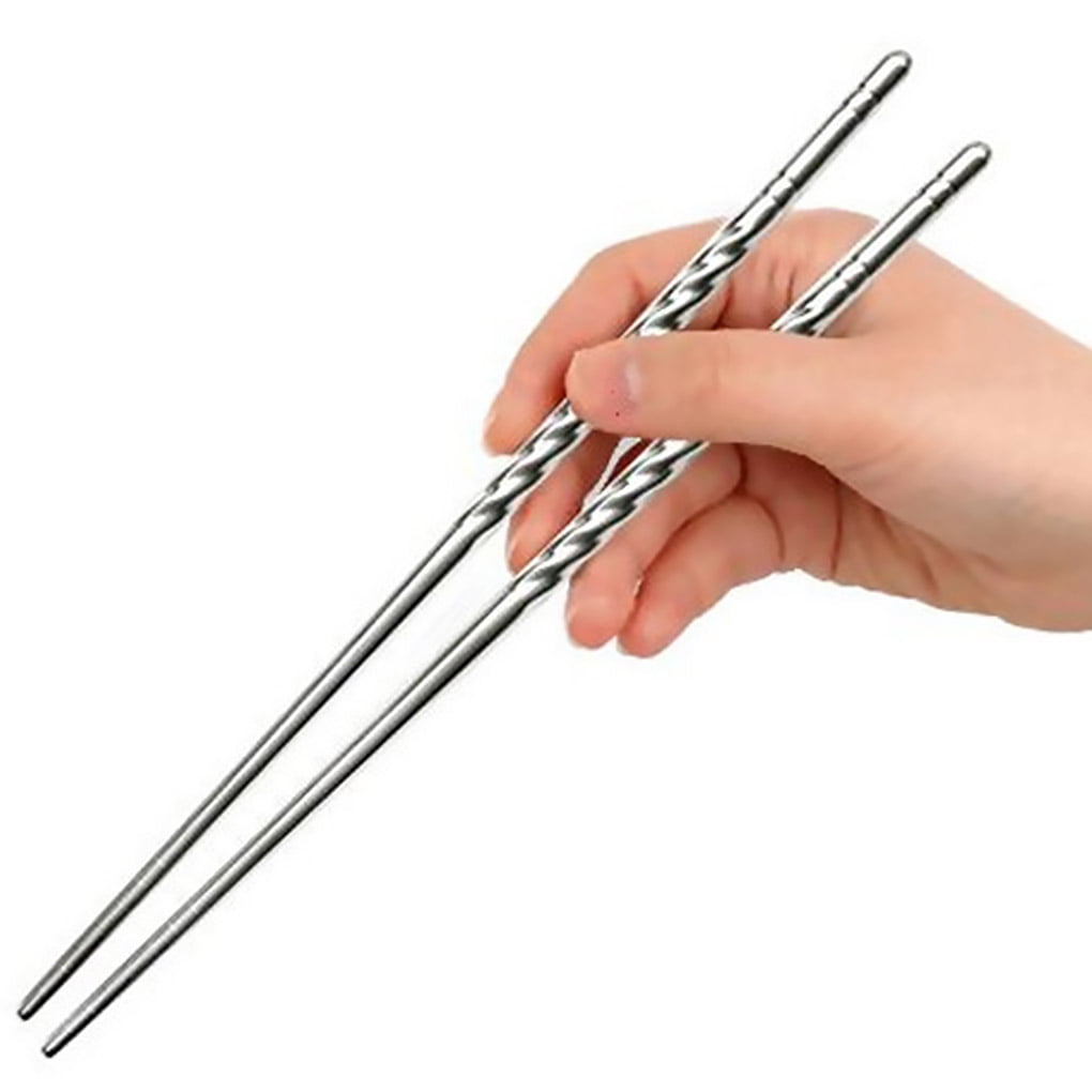Non-slip Stitching Design Solid Color Wild Light Stainless Steel Chopsticks BL 