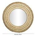thumbnail image 3 of DecMode 38" x 38" Brown Woven Wall Mirror with Fringe Ends, 3 of 11