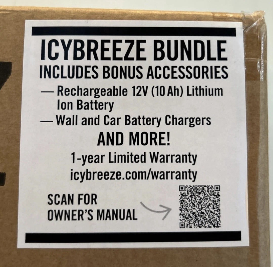 IcyBreeze Platinum Pro Portable Cooler / Air Conditioner AC Blue Black W/Battery and Extra Accessories