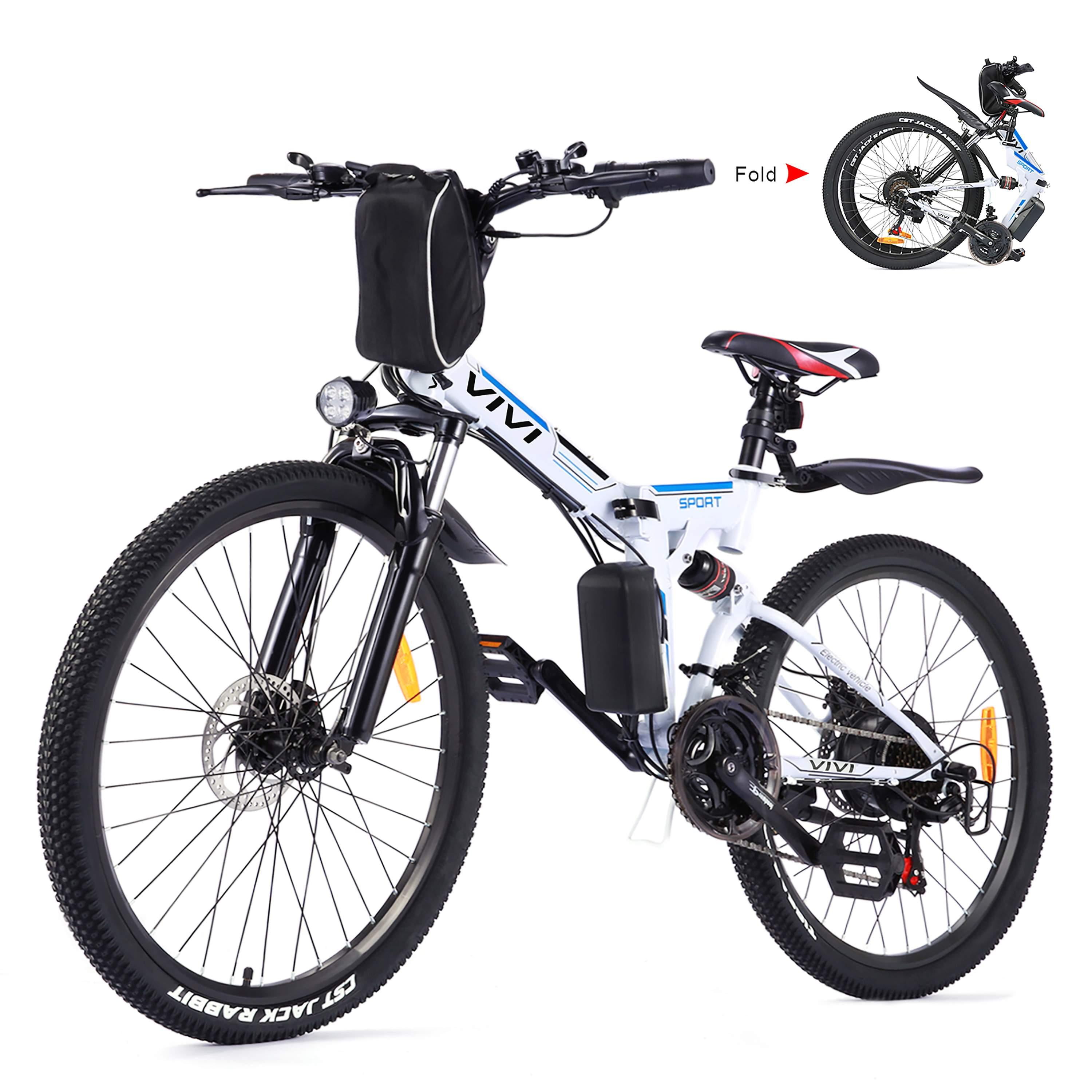 Vivi Folding Electric Bike, Electric Mountain Bike for Adults 350W