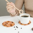 thumbnail image 6 of Pofeuu Hippie Ditsy Floral Print Leather Coasters Set of 6, Round Cups Mugs Mat Pad for Home Kitchen Heat Resistant Drink Coasters,Round Shape, 6 of 7