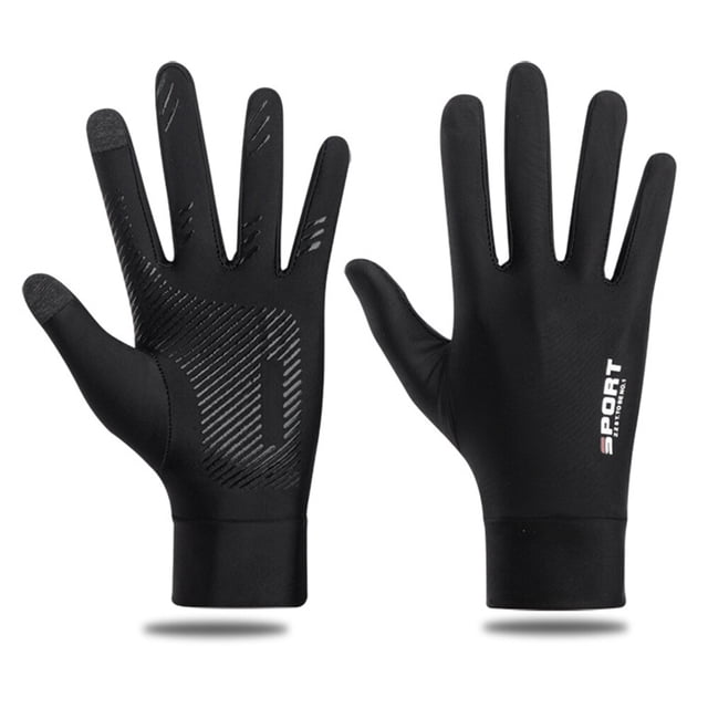 Summer UV Protection Gloves, Non-Slip Touchscreen Gloves for Men Women Breathable Gloves for Driving Cycling Riding Climbing Golfing Workout (Black, L)