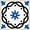 Blue, variant on Mi Alma Floral Black Tile Stickers - Removable Vinyl 4x4, 24 pcs
