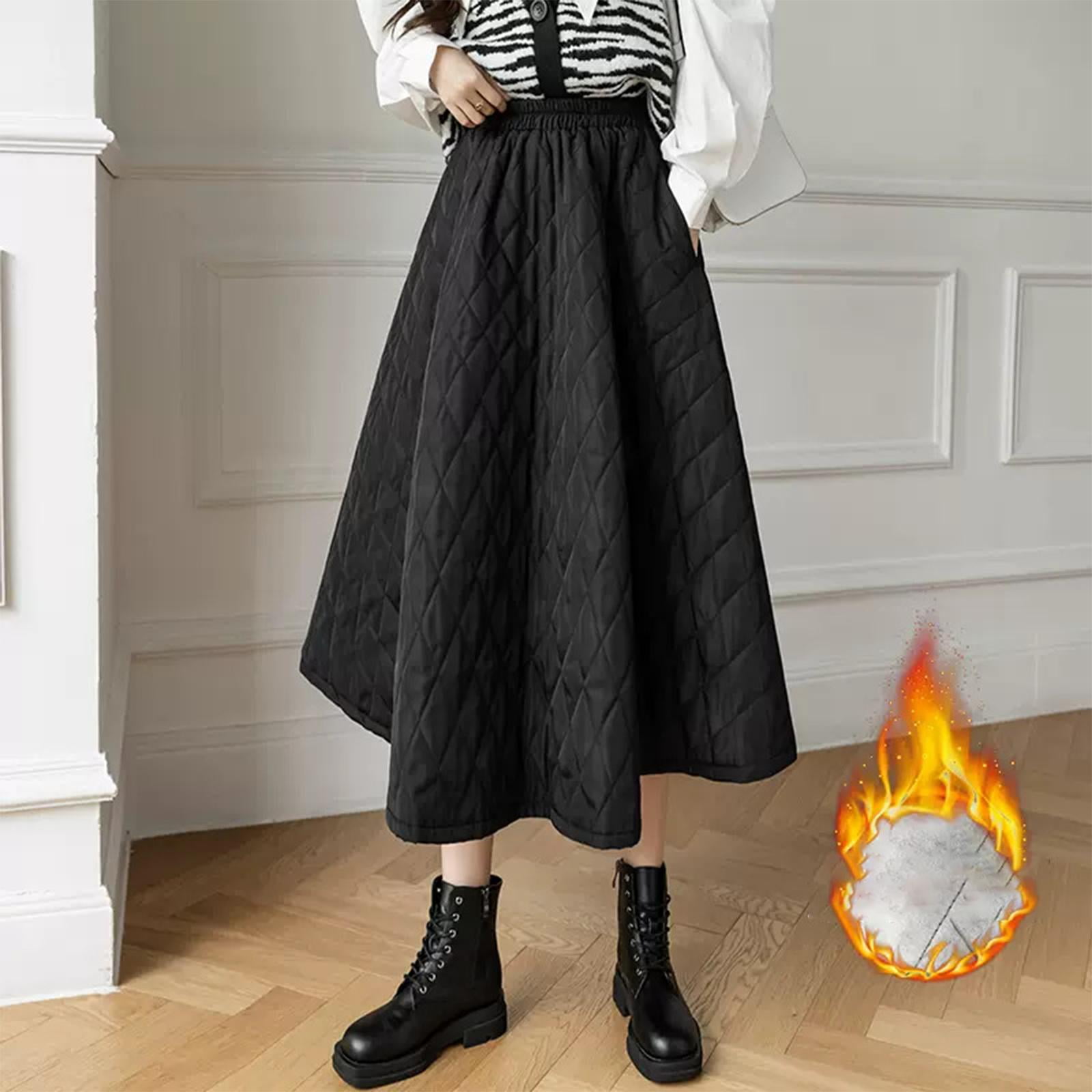 Jupe Femme Casual A Line Automne Hiver Jupe Maxi Chaude Jupe Longue Streetwear Noir Walmart