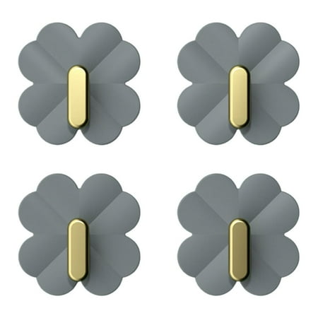 

Decorative Wall Door Self Adhesive Hanger Hooks | Waterproof Seamless Hooks | Heavy Duty Self Adhesive Hooks for Bathroom Kitchen Sticky Hook 4 Pack Green White Gray Red