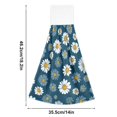 thumbnail image 6 of Yayeee Kitchen Hanging Hand Towels Set of 2 with Loop Bathroom Absorbent Tie Towel, Green Daisy Pattern, 6 of 7