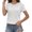 White, variant on Lixiuxyad Women's Round Neck Lace Trimmed Style Solid Short Sleeve T Shirt Floral Cute,Black L