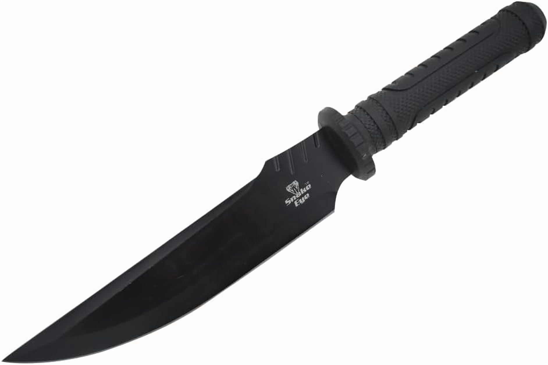 Snake Eye Tactical 15" Fixed Blade Hunting Knife - 9" Half Serrated Sawback Stainless Steel Blade w/ Nylon Sheath