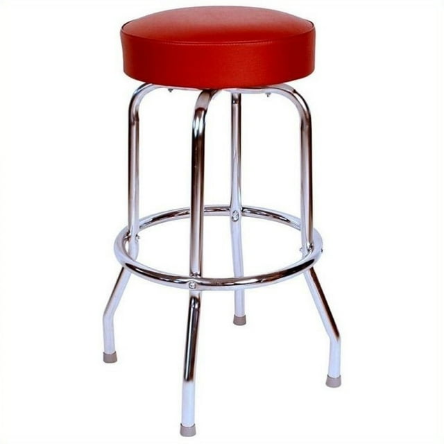 Pemberly Row Backless Swivel Bar Stool in Wine -30"