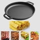 thumbnail image 4 of Sartén para asar negra con dos asas de hierro fundido, práctica y portátil, redonda, para carnes, para acampar, interior y exterior, picnic en casa., 4 of 8
