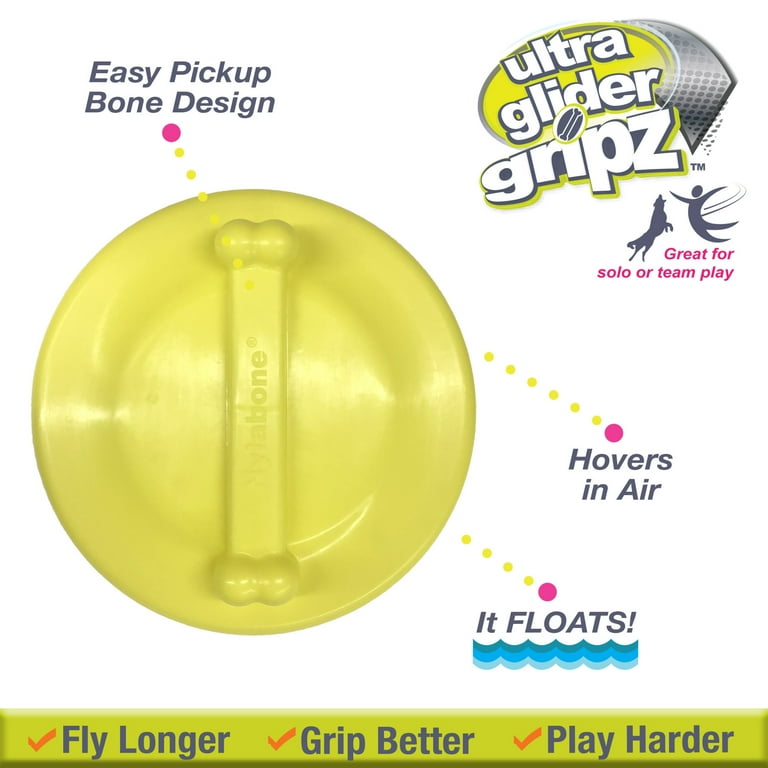 Nylabone Power Play Ultra Glider Gripz Dog Flying Disc Large Giant Up to 50 lbs. 1 Count