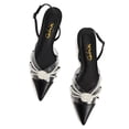 thumbnail image 3 of XYD Women Elegant Pearl Closed Pointy Toe Flats Buckled Strap Shopping Date Daily Sandal Shoes Size 12 Black, 3 of 4
