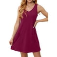 thumbnail image 4 of Fantaslook Summer Dresses for Women Casual V Neck Sleeveless Sundresses Floral Beach Short Dress with Pockets, 4 of 9