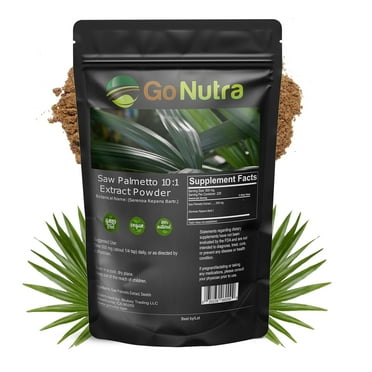 Saw Palmetto Powder 4 oz - Potent 10:1 Strength Saw Palmetto Extract Powder - Go Nutra