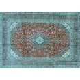 thumbnail image 1 of Ahgly Company Indoor Rectangle Medallion Light Blue Traditional Area Rugs, 8' x 10', 1 of 4
