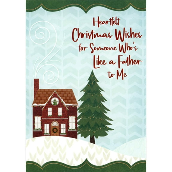 Designer Greetings Heartfelt Christmas Wishes: Brown Home, Swirling Chimney Smoke Like a Father Christmas Card