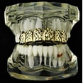 thumbnail image 2 of 14k Gold Plated Grillz Diamond-Cut Bling Grill Top Upper Six 6 Teeth Hip Hop Mouth Grills, 2 of 5