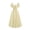 Yellow, variant on KICILVS Renaissance Costume Women Puff Sleeve Vintage Gingham Plaid Dress Empire Waist U Neck Casual Halloween Swing Dress