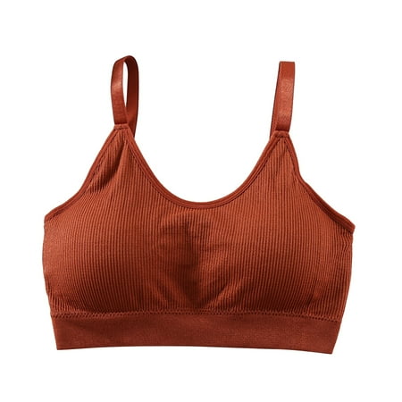 

Women Casual Soild Color Wrap Bandeau Seamless Large Stretch Thread Bra Underwear