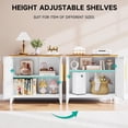 thumbnail image 5 of MorandiMal White Storage Cabinet with Doors and Shelves,30 inch Small Pantry Cabinet Sideboard with Leg,Accent Cabinets with Storage,Side Floor Cabinets for Home,Kitchen,Coffee Bar,Dining/Living Room, 5 of 8