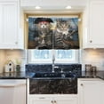 thumbnail image 6 of FREEAMG 36 Inch Length Kitchen Curtains Pirate Captain Cat 2 Panels Half Window Sheer Curtains Rod Pocket Farmhouse Short Drapes for Bathroom Cafe Basement, 6 of 7