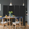 thumbnail image 4 of Costway 4-Panel Room Divider Folding Privacy Screen w/Steel Frame Decoration Black, 4 of 10