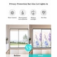 thumbnail image 4 of Window Privacy Film Lavender Spring Stained Glass Window Film Decorative Sun Block Window Cover Farmhouse Pastoral Pastel Flowers Window Clings Static Adhesive Sticker for Bathroom 17.7"x39.3", 4 of 7