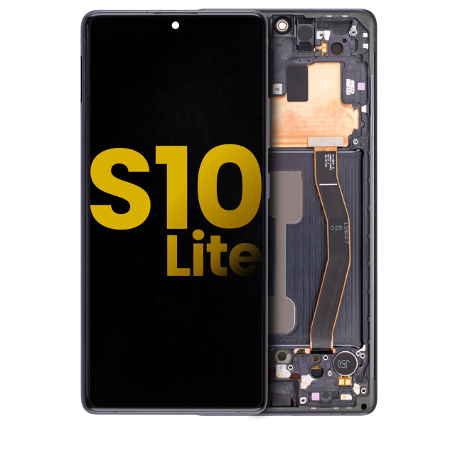 Assemblage de Remplacement OLED avec Cadre Compatible pour Samsung Galaxy S10 Lite (Reconditionné) (Noir Prism)
