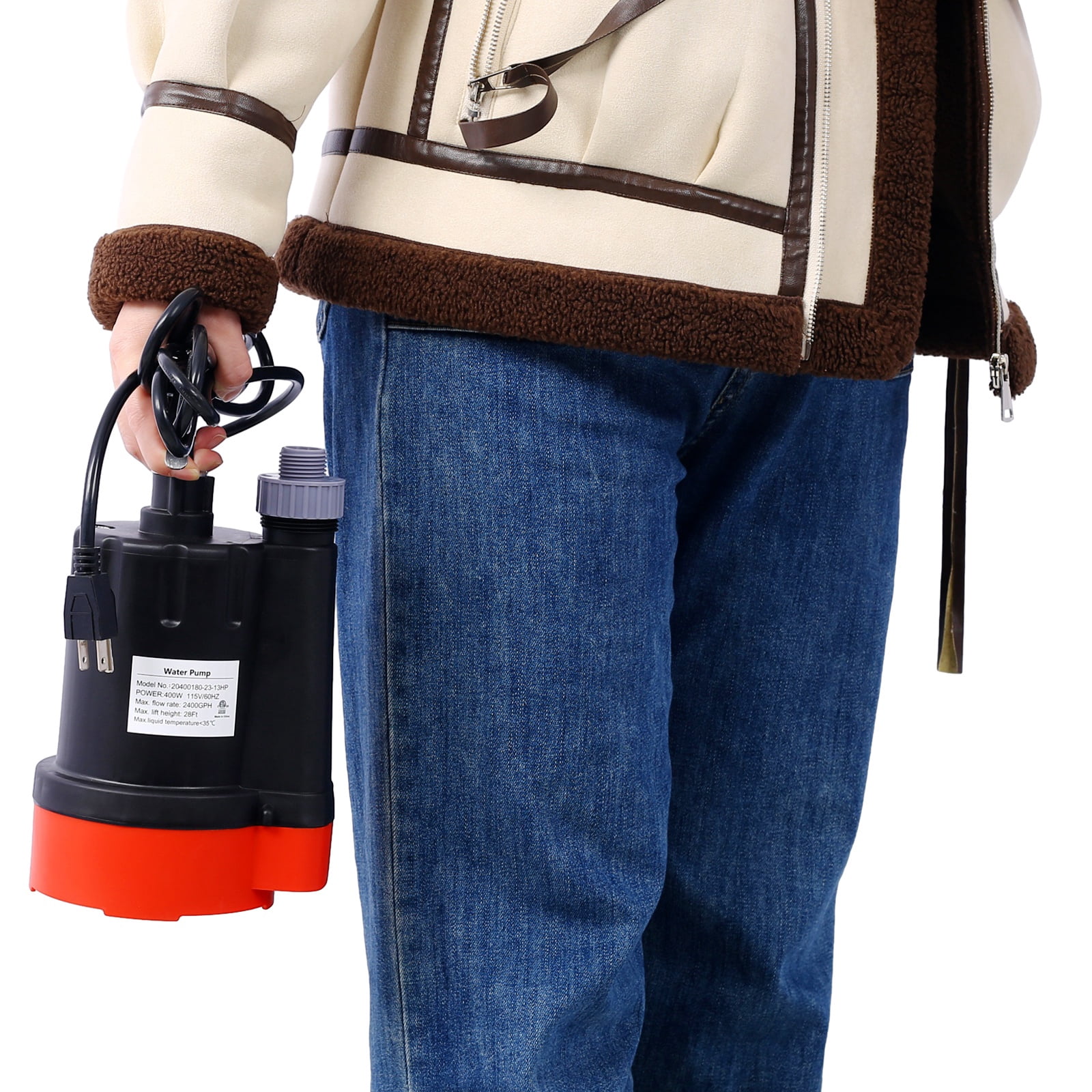 1/3HP 2500GPH Submersible Water Pump, Heavy Duty Thermoplastic Utility Pump with 10ft Cord for Sump, Pool, Floods