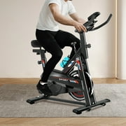 Arcon Exercise Bike, Indoor Cycling Bike, Stationary Bike for Home Cardio Gym with Silent Belt Drive, Workout Bike With Digital Display & Comfortable Seat, Black and Red