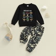 thumbnail image 2 of KPOPLK Toddler Baby Boy Fall Winter Clothes 2T 3T 4T 5T Outfits Long Sleeve Car Print Cotton T-Shirt Camo Pants Clothing Set Black Size 2-3 Years, 2 of 4
