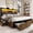 Brown, variant on Breltam Platform Bed Frame - Massive 6-Drawer Storage, LED Headboard with Charging Station, No Box Spring Needed